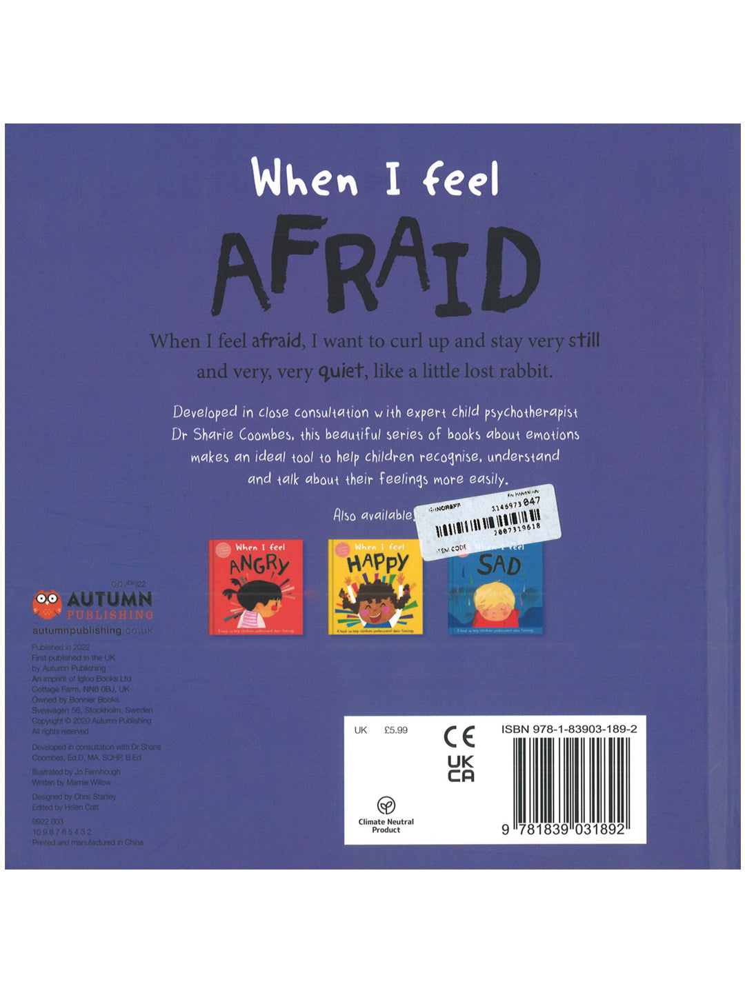 Parragon Publishing When I Feel Afraid (A Book About Feelings)