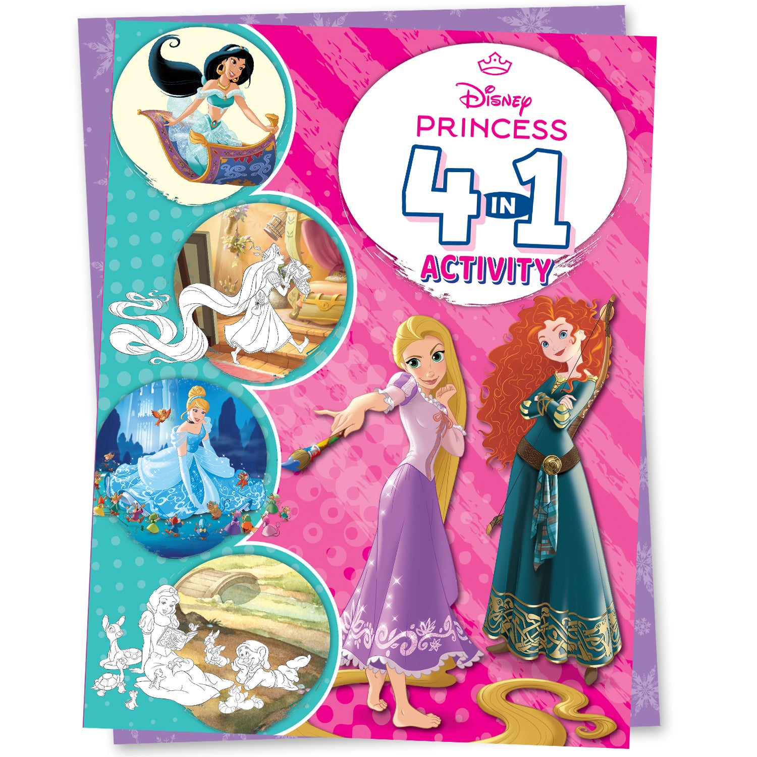 Parragon Publishing Disney Princess: 4-in-1 Activity Book Puzzles, Coloring, Games, and More