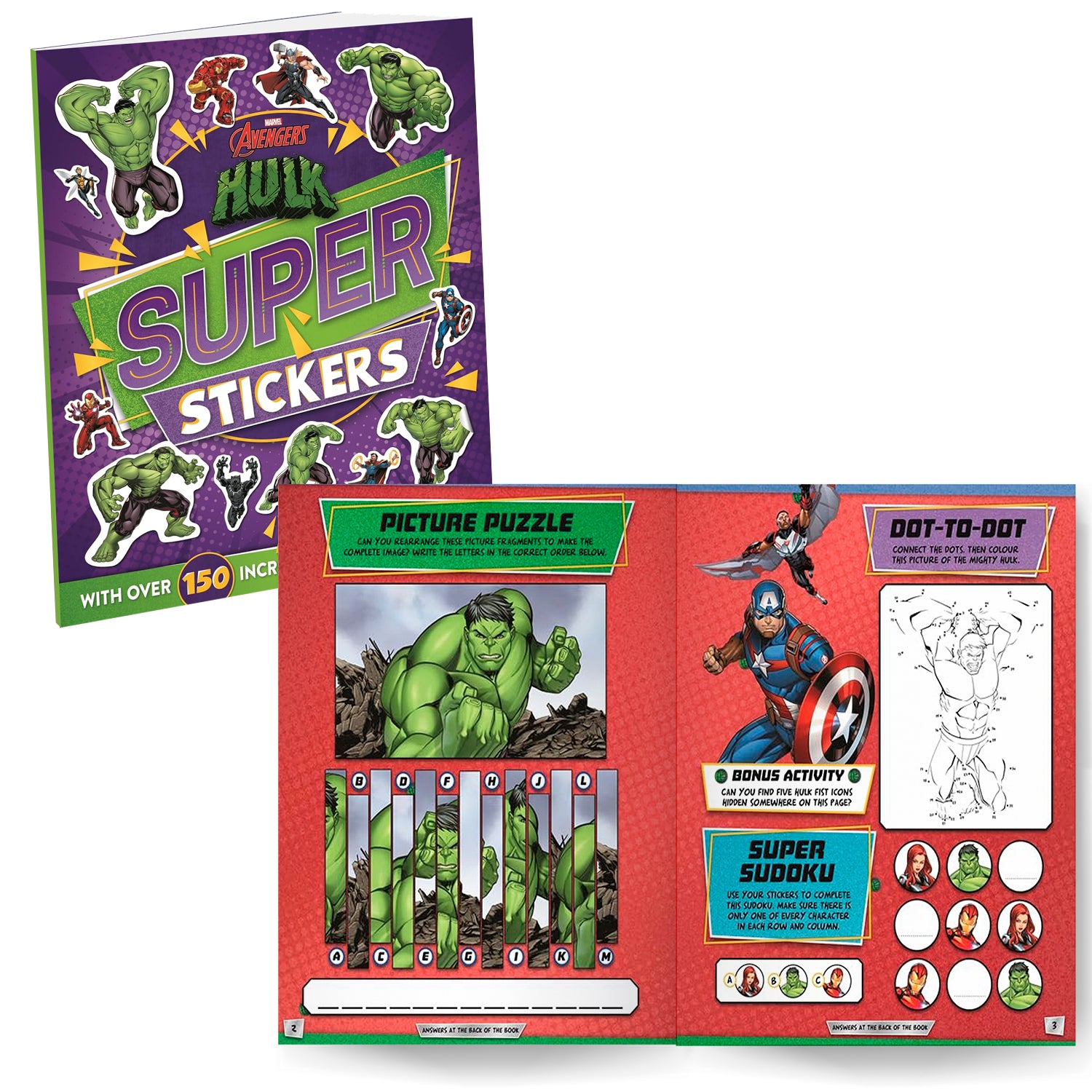 Parragon Publishing Marvel Sticker Hulk and Spider-Man Pack of 2 Books| Activity for Kids