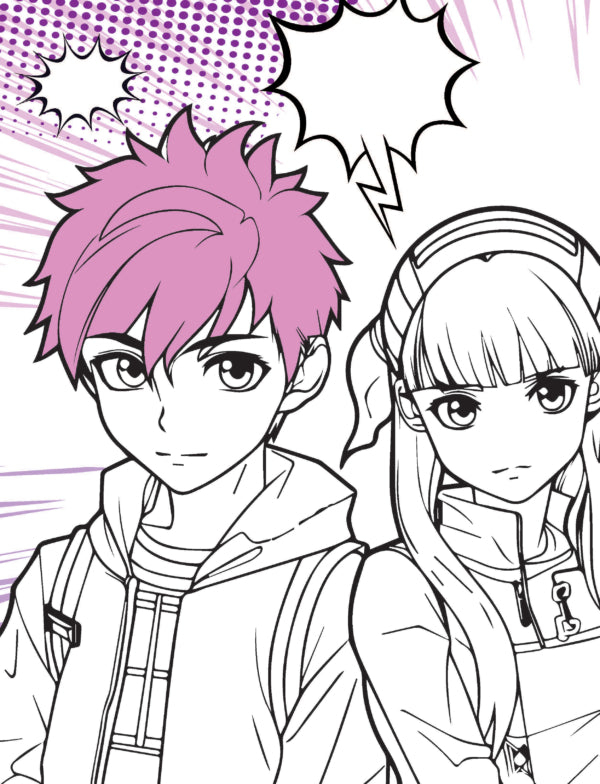 Dreamland Publications Colour Your Own Manga Book 3 With Free Manga Colouring Poster Age 4+