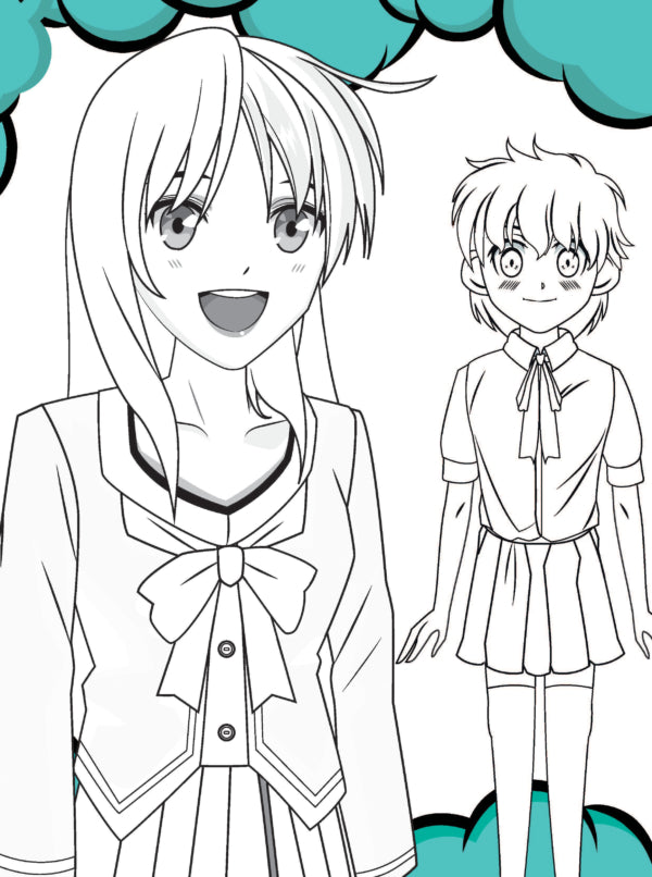 Dreamland Publications Colour Your Own Manga Book 4 With Free Manga Colouring Poster Age 4+