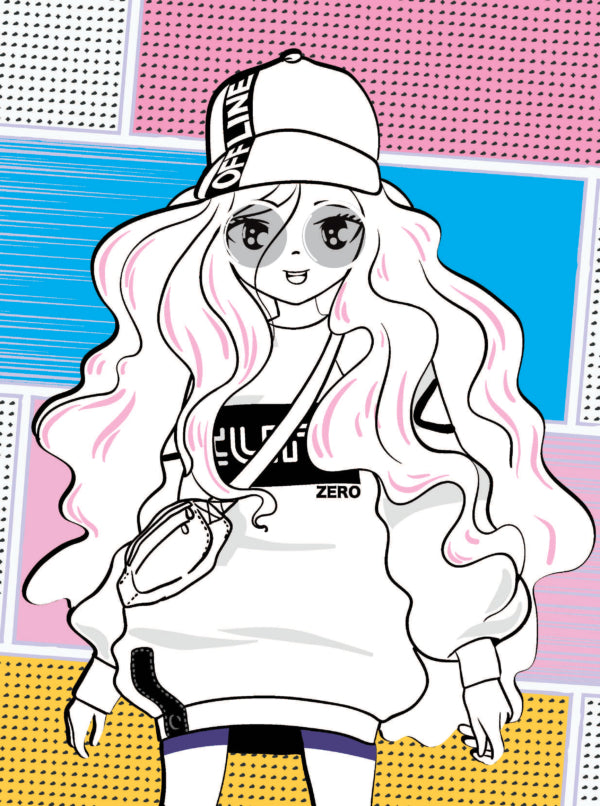 Dreamland Publications Colour Your Own Manga Book 4 With Free Manga Colouring Poster Age 4+