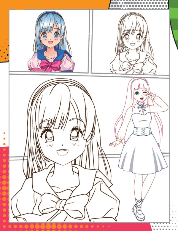 Dreamland Publications Colour Your Own Manga Book 1 With Free Manga Colouring Poster