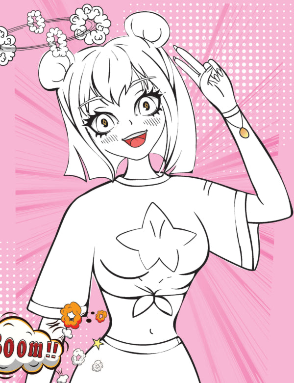Dreamland Publications Colour Your Own Manga Book 1 With Free Manga Colouring Poster
