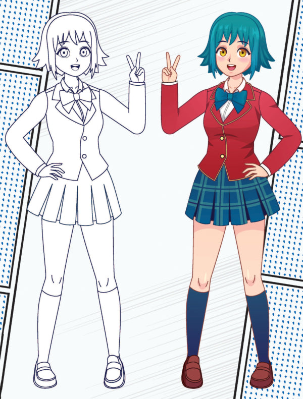 Dreamland Publications Colour Your Own Manga Book 3 With Free Manga Colouring Poster Age 4+