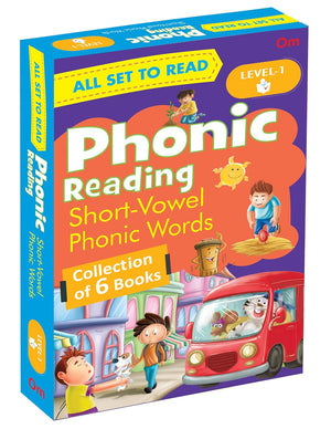 Om Books International  A Phonic Reader- 3 Years to 6 years - Read aloud to children- Level 1- Bedtime Stories ( Set of 6 story books packed in a gift box) - The Mom Store