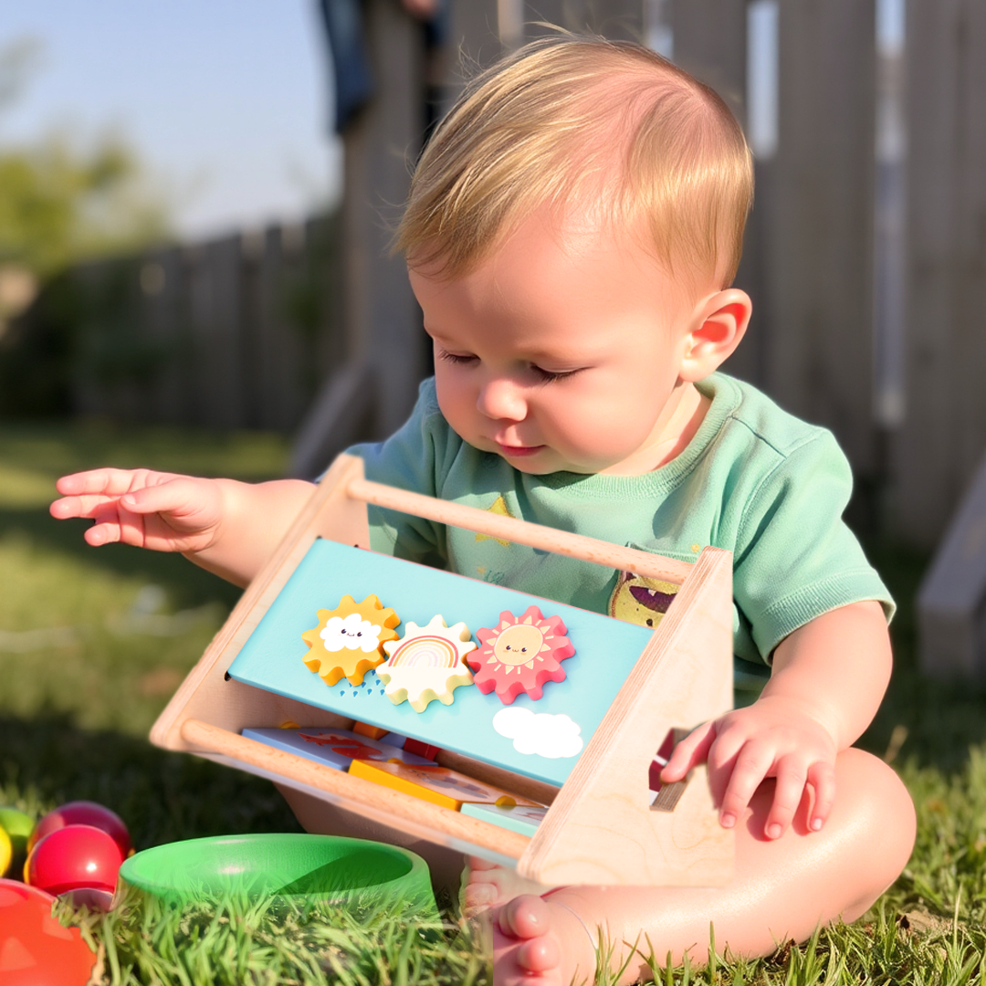 Cots and Cuddles Wooden Little Learner Activity Triangle for Kids Age1+