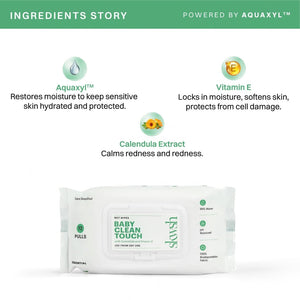 99% Pure Water Baby Clean Touch Wipes - Pack of 3 (72 Pulls) - Baby Skincare