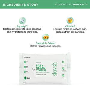 99% Pure Water Baby Clean Touch Wipes - Pack of 5 (10 Pulls) - Baby Skincare