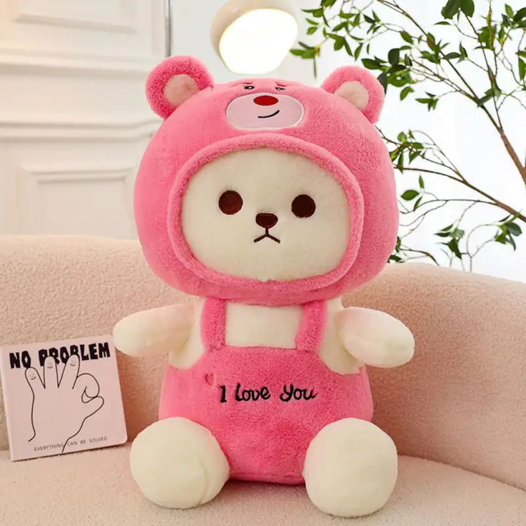 CuddleNest  Teddy Bear with Cap - 'I Love You' Plush Toy for Kids | Adorable & Soft Teddy for Boys and Girls for Any Occasion