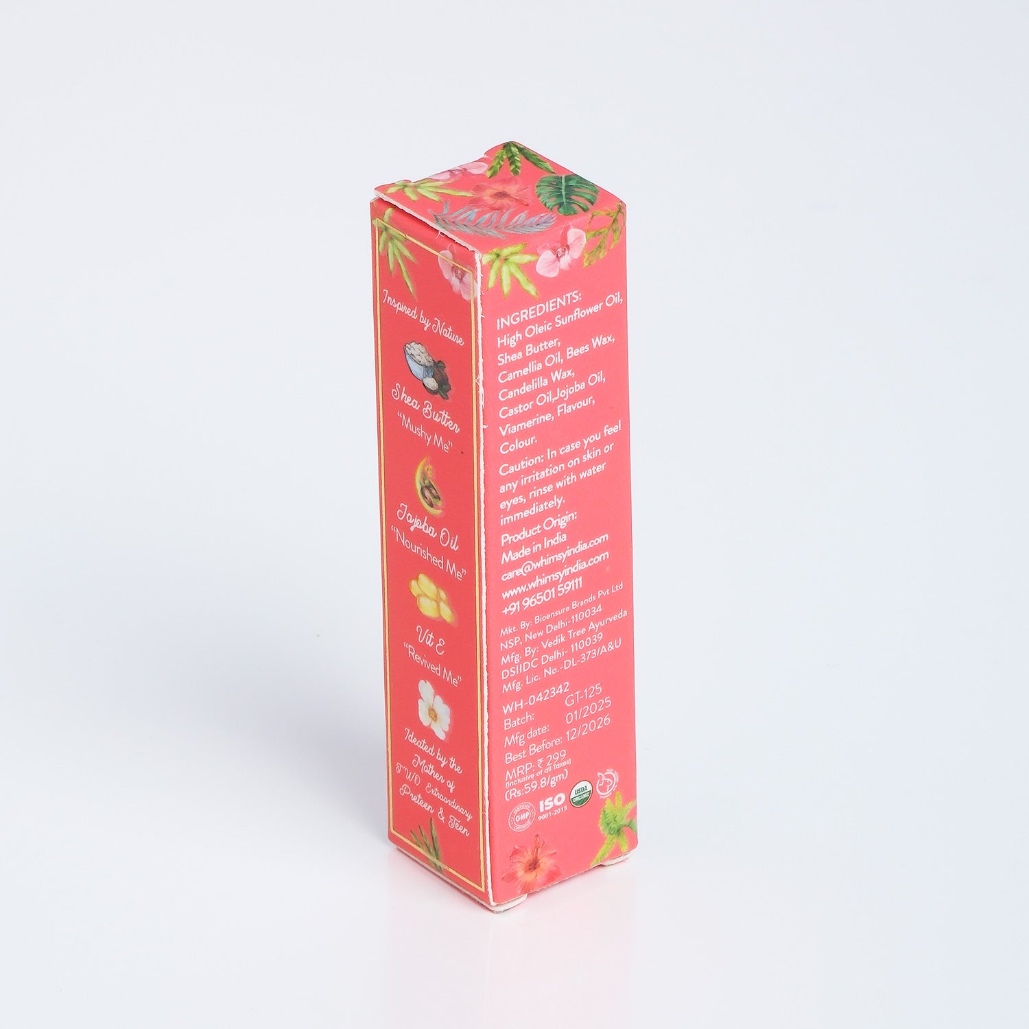 Whimsy Beauty Natural, Organic Tinted Lip Balm For Kids & Teens (Georgia) - 5 ml