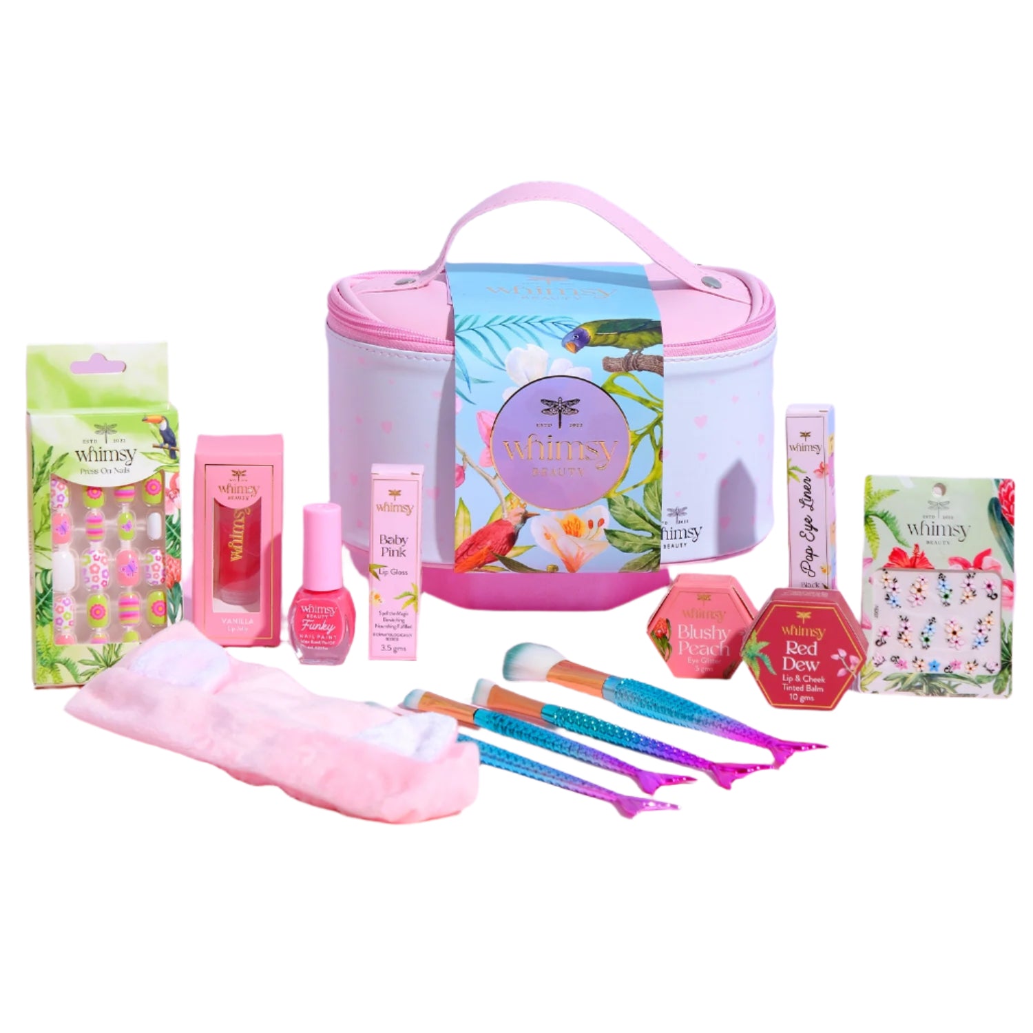 Whimsy Beauty Unicorn Travel Beauty Kit (Vanity bag) for kids & Teens - Pack of 13