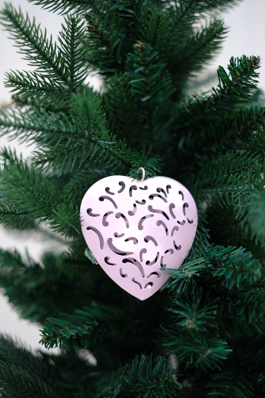 SWEN FLORIN, pack of 3 metal Christmas tree ornaments - Star, Snow flake, Heart