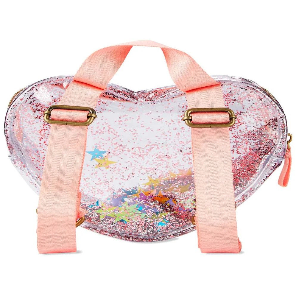 Skip Hop Clear Glitter Heart Backpack Transparent Girls