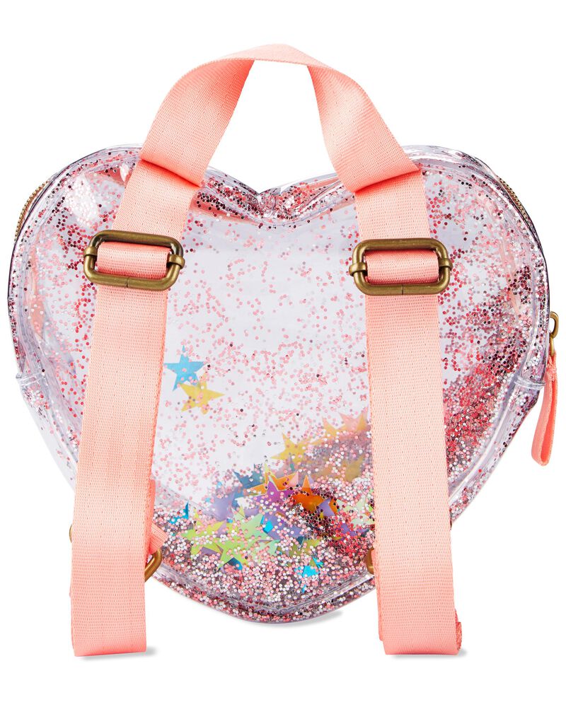 Skip Hop Clear Glitter Heart Backpack Transparent Girls