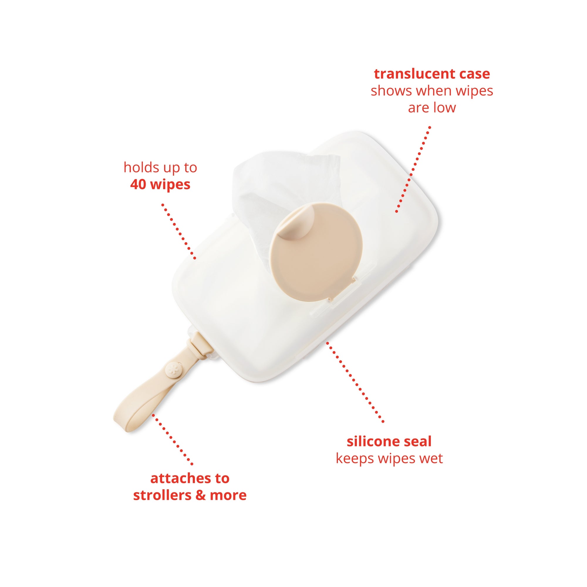 Skip Hop Grab & Go Snug Seal Wipes Case Oat Birth+ to 24M