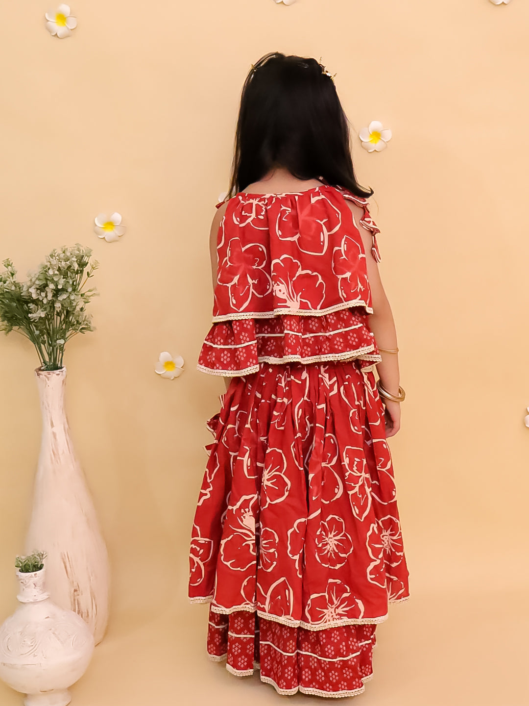 Amber Glow Girls Lehenga Set