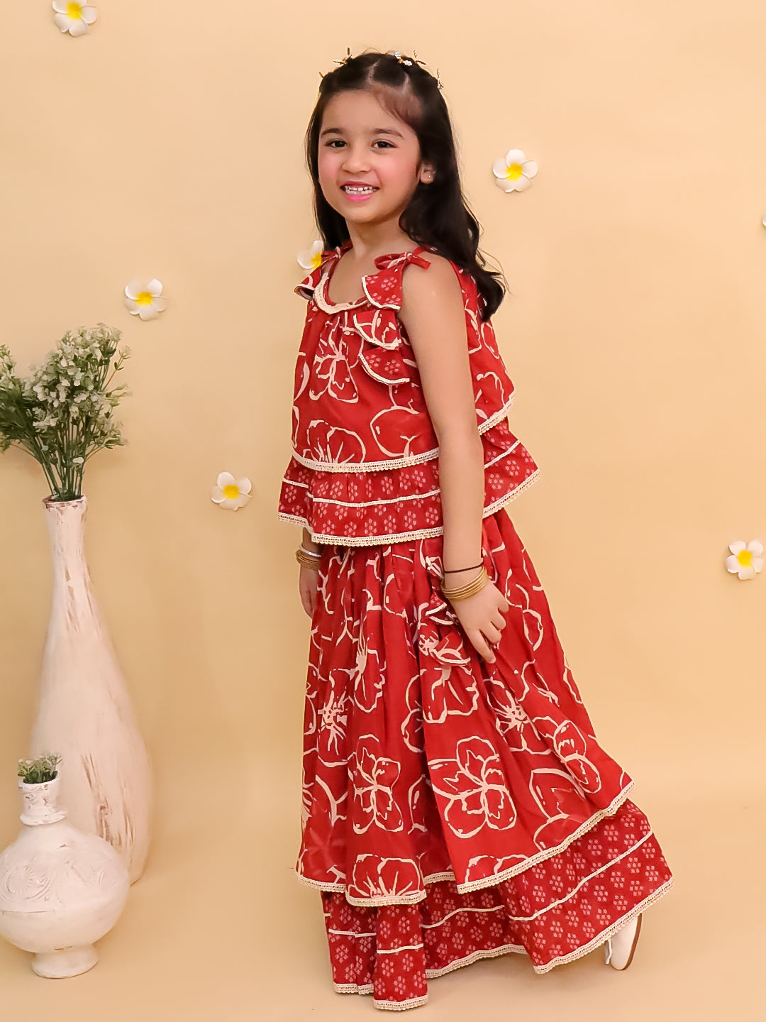 Amber Glow Girls Lehenga Set