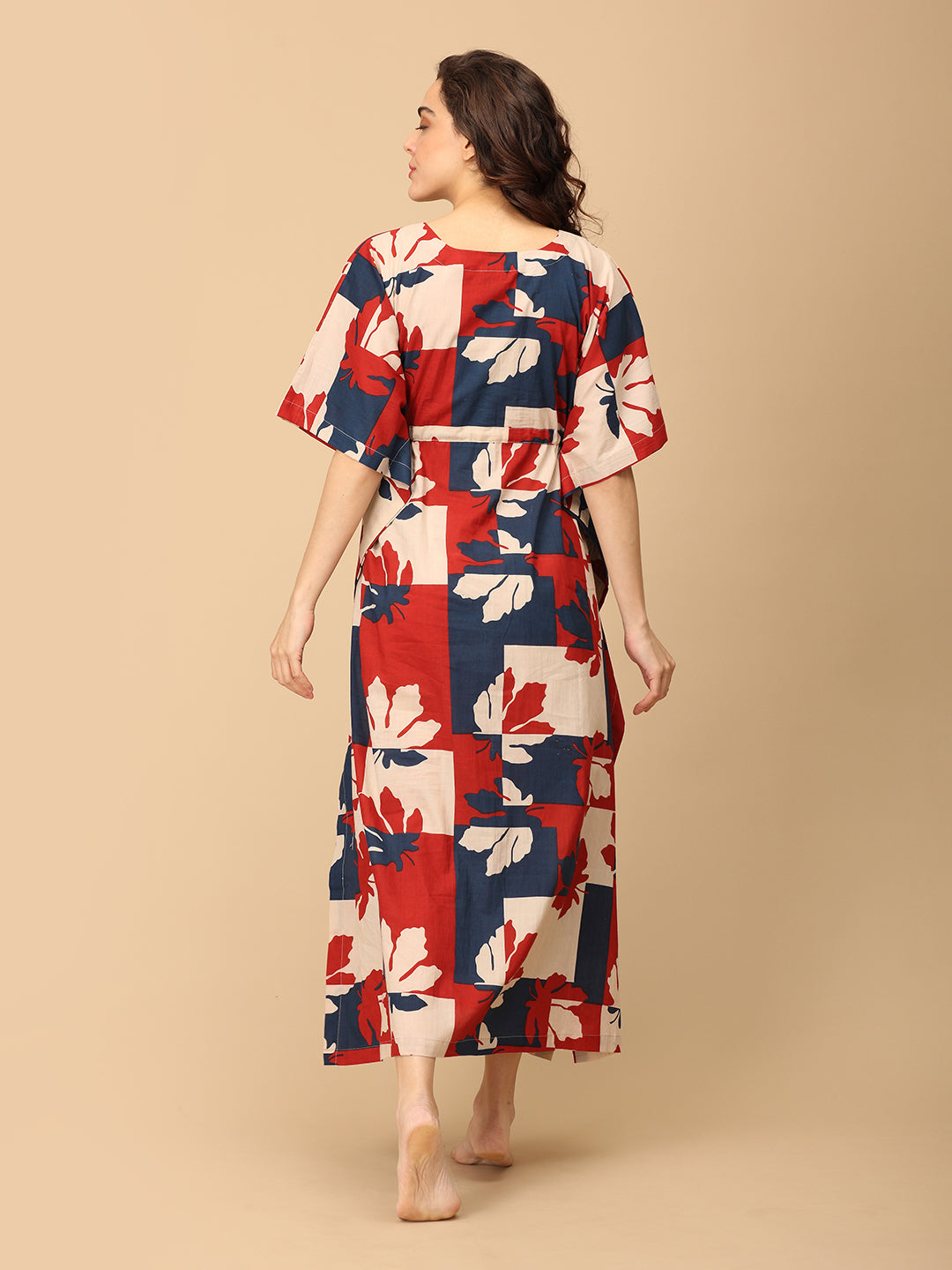 Autumn in Two Tones Maternity and Nursing Kaftan Nighty