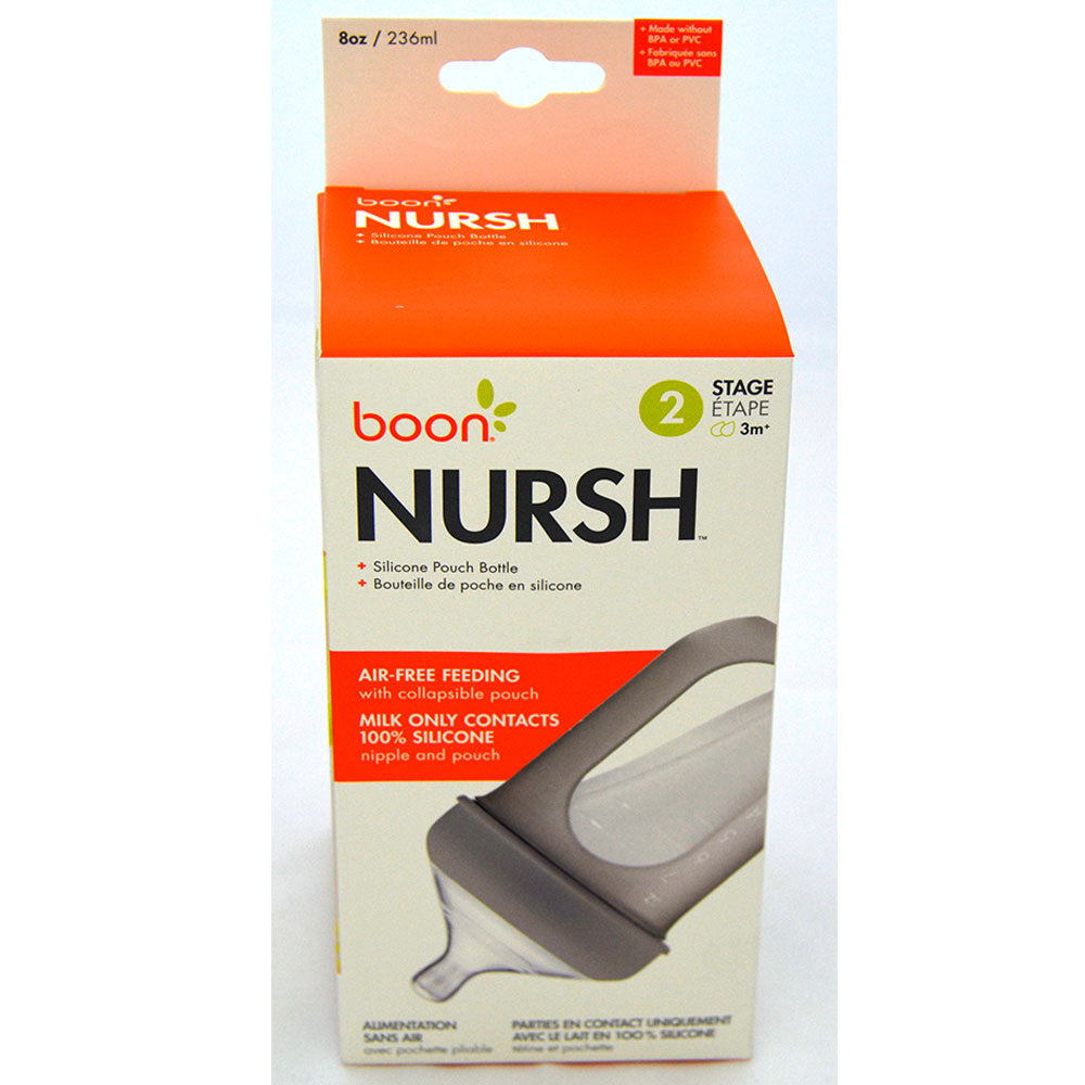 Boon Nursh Bottle - 8Oz I Grey