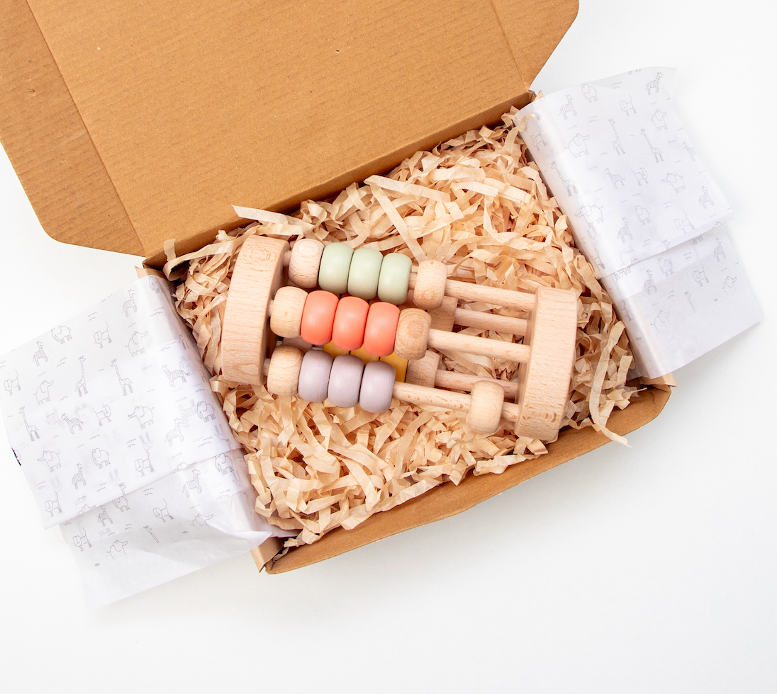 Birch & Bug Pastel Bead Cylinder Rattle