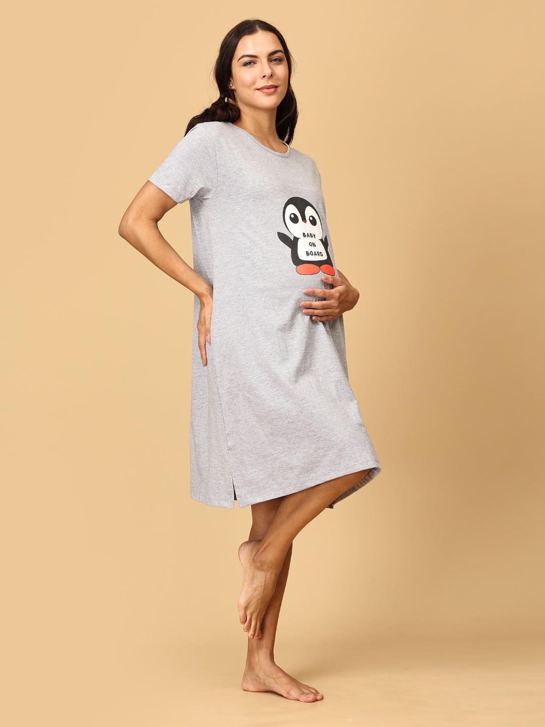 Combo Of Lookin' Pine & Baby On Board Maternity T-Shirt Dress