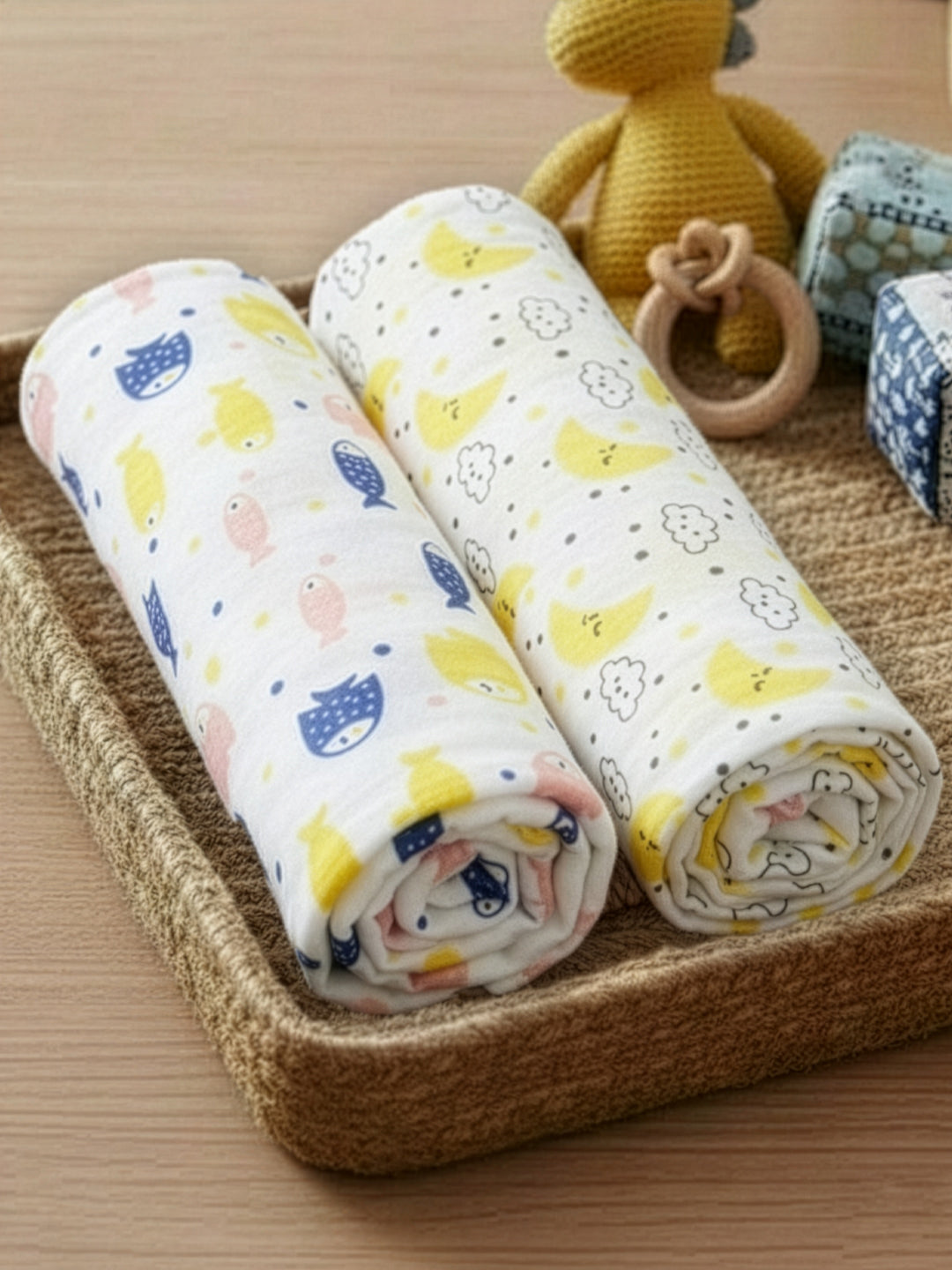 Baby Swaddle Wrap Combo- Finding Nemoo & Moon And Stars