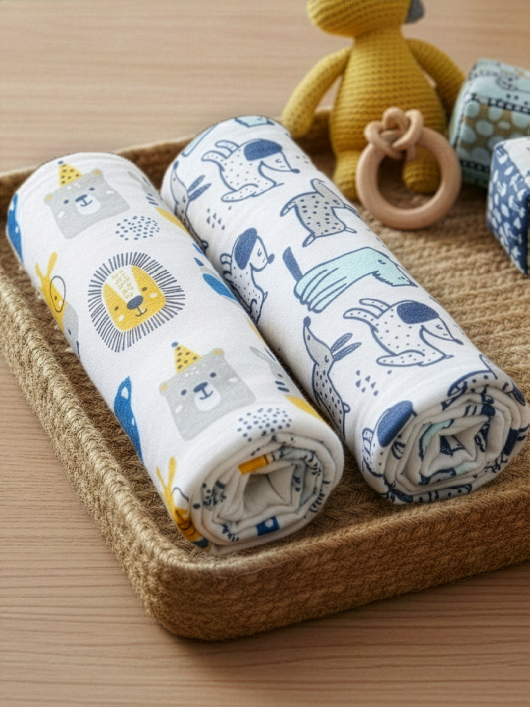 Baby Swaddle Wrap Combo- Guess the Animal & Cute Puppy