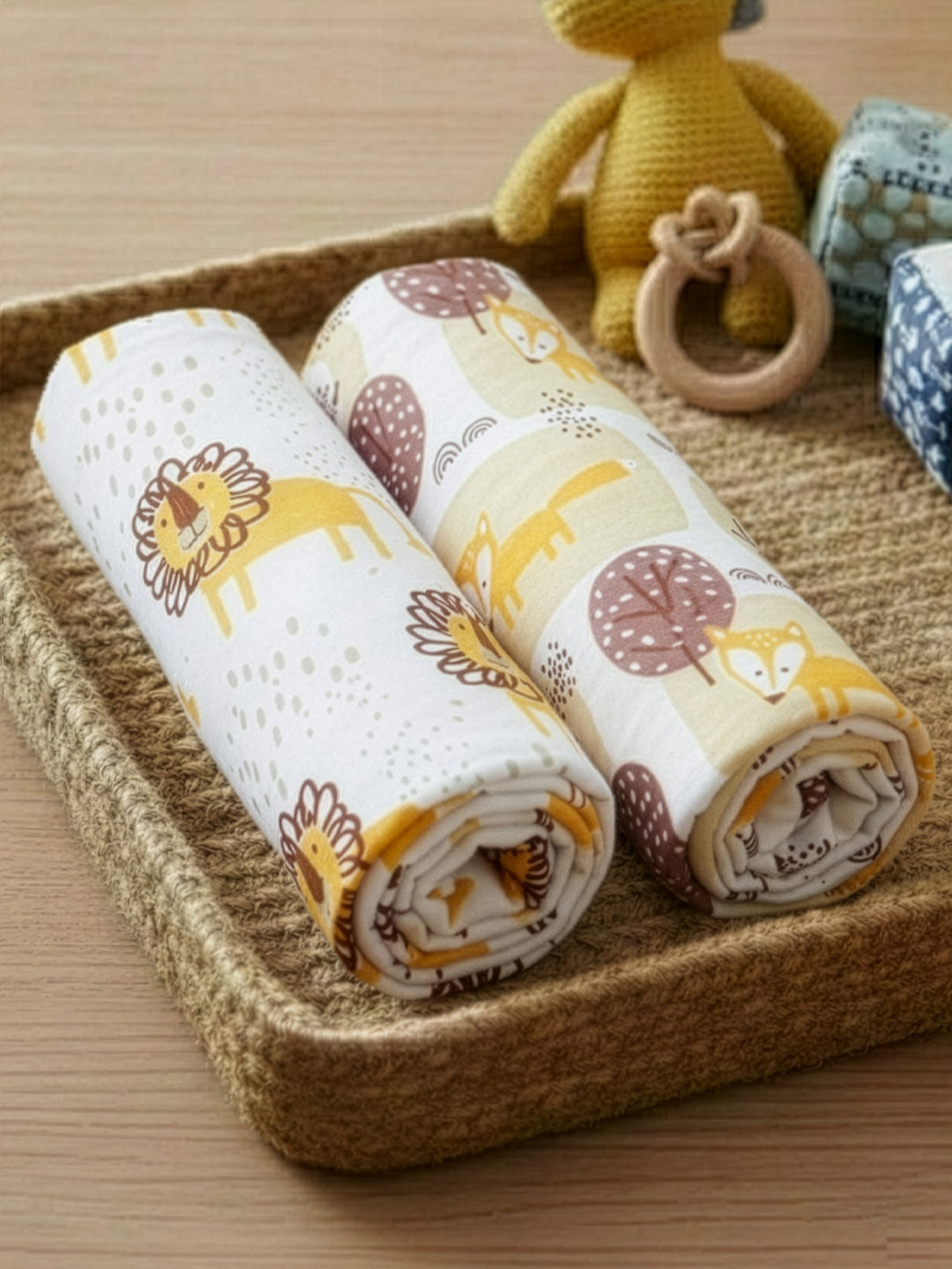 Baby Swaddle Wrap Combo- Little Fox & Jungle King