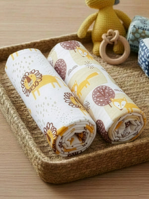 Baby Swaddle Wrap Combo- Little Fox & Jungle King - The Mom Store