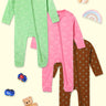 Baby Zipper Romper Combo Of 3: Vrrom Vrrom-Beary Best-Fairyland