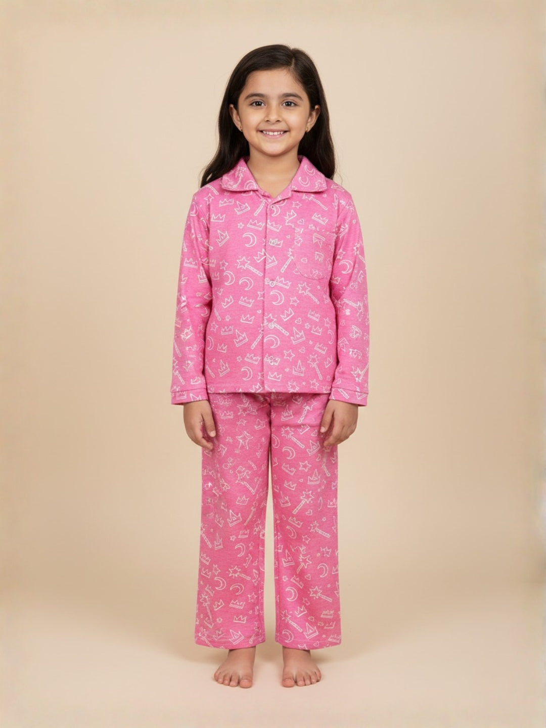 Baby and Kids Pajama Nightsuit Set- Pink-A-Boo