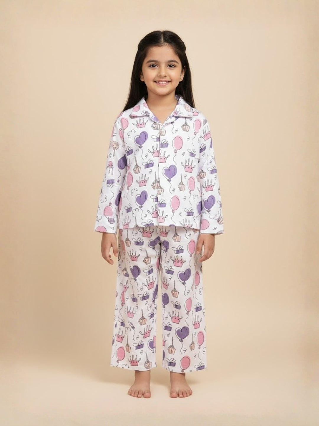 Baby and Kids Pajama Nightsuit Set- Princess Party