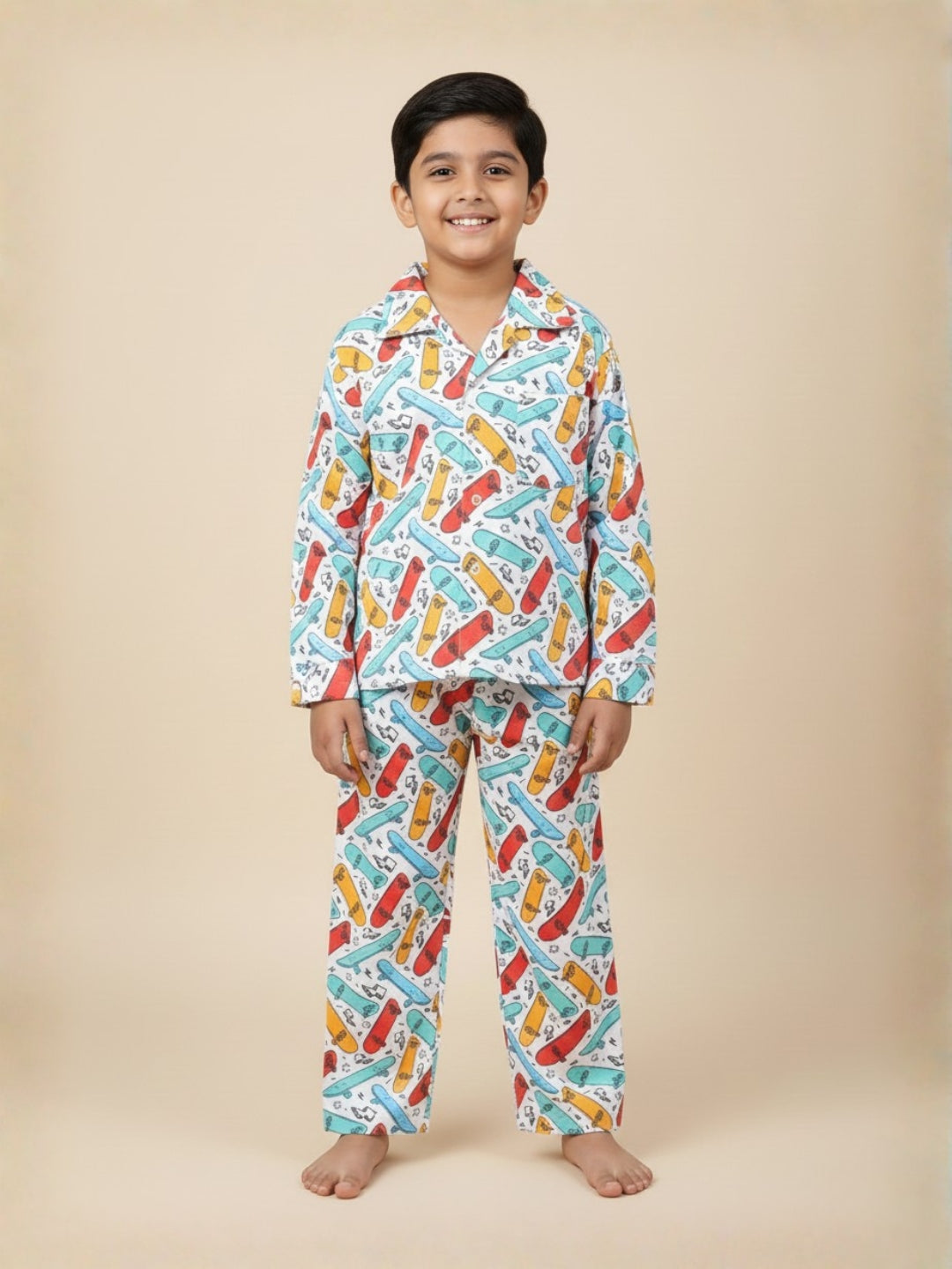 Baby and Kids Pajama Nightsuit Set- Ready To Skate