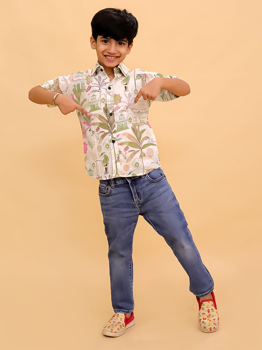 Twinning Combo- Bagh-i-Bold Jungle Print Men's Shirt and Boys Shirt