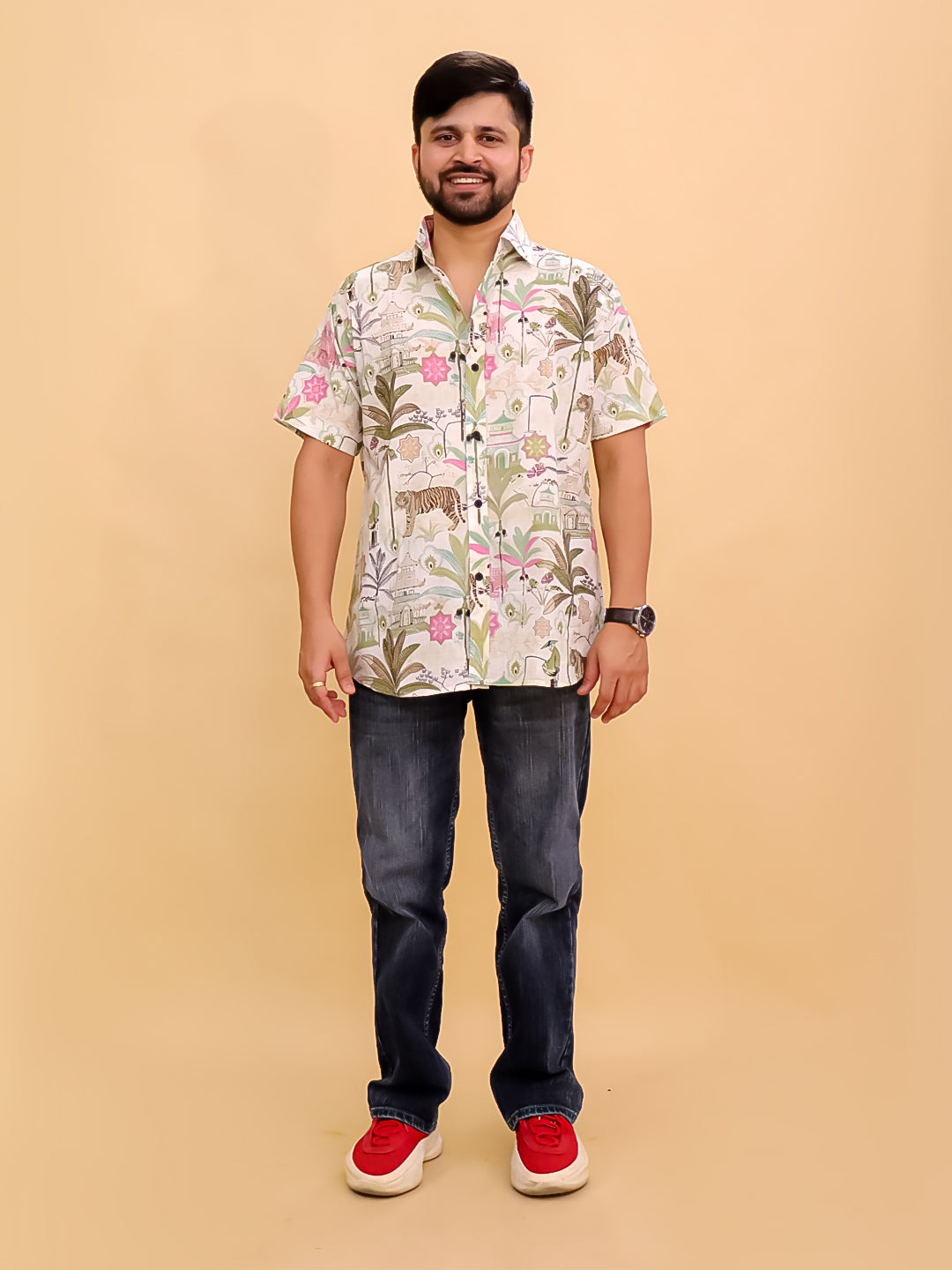 Twinning Combo- Bagh-i-Bold Jungle Print Men's Shirt and Boys Shirt