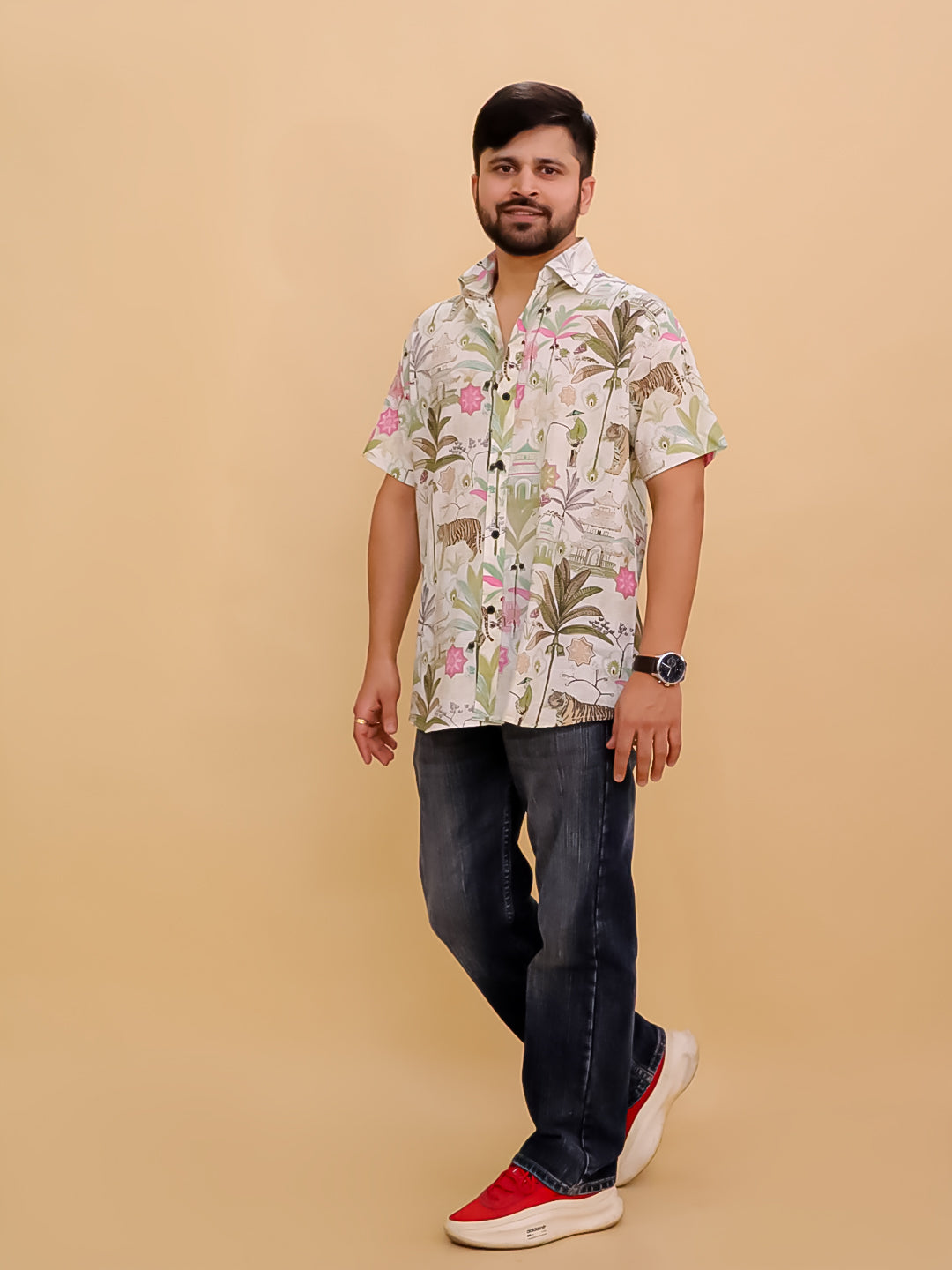 Twinning Combo- Bagh-i-Bold Jungle Print Men's Shirt and Boys Shirt