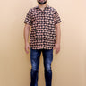 Black Elephant Print Mens Shirt