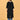 Back view of black maternity and nursing silk kurta with gathered yoke detail and knee-length design.