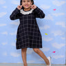 Black Plaid Flanner Girls Winter Dress