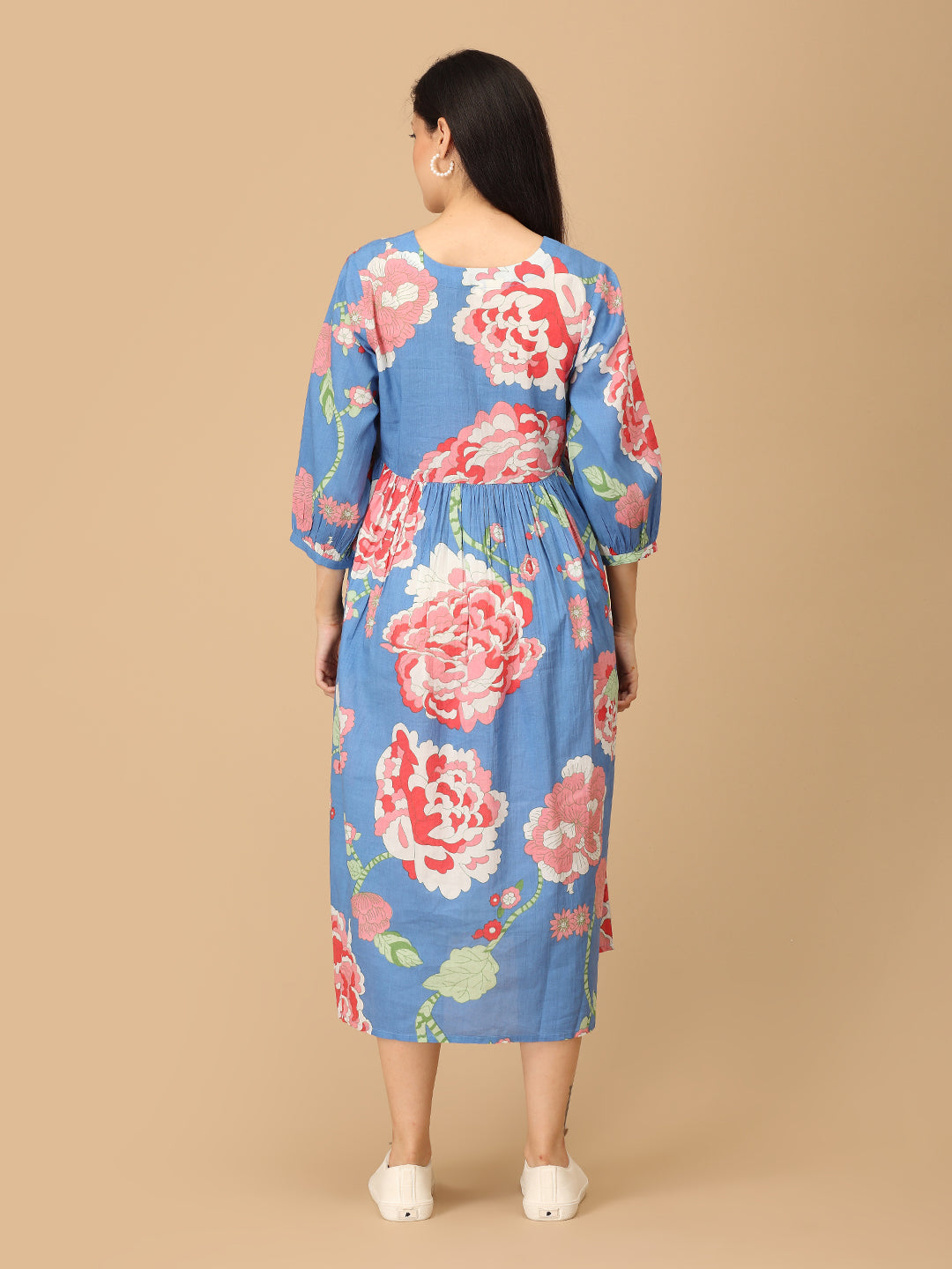 Bloom Me Blue Maternity and Nursing Dress