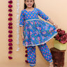 Blue Royale Girls Floral Print Kurta Set