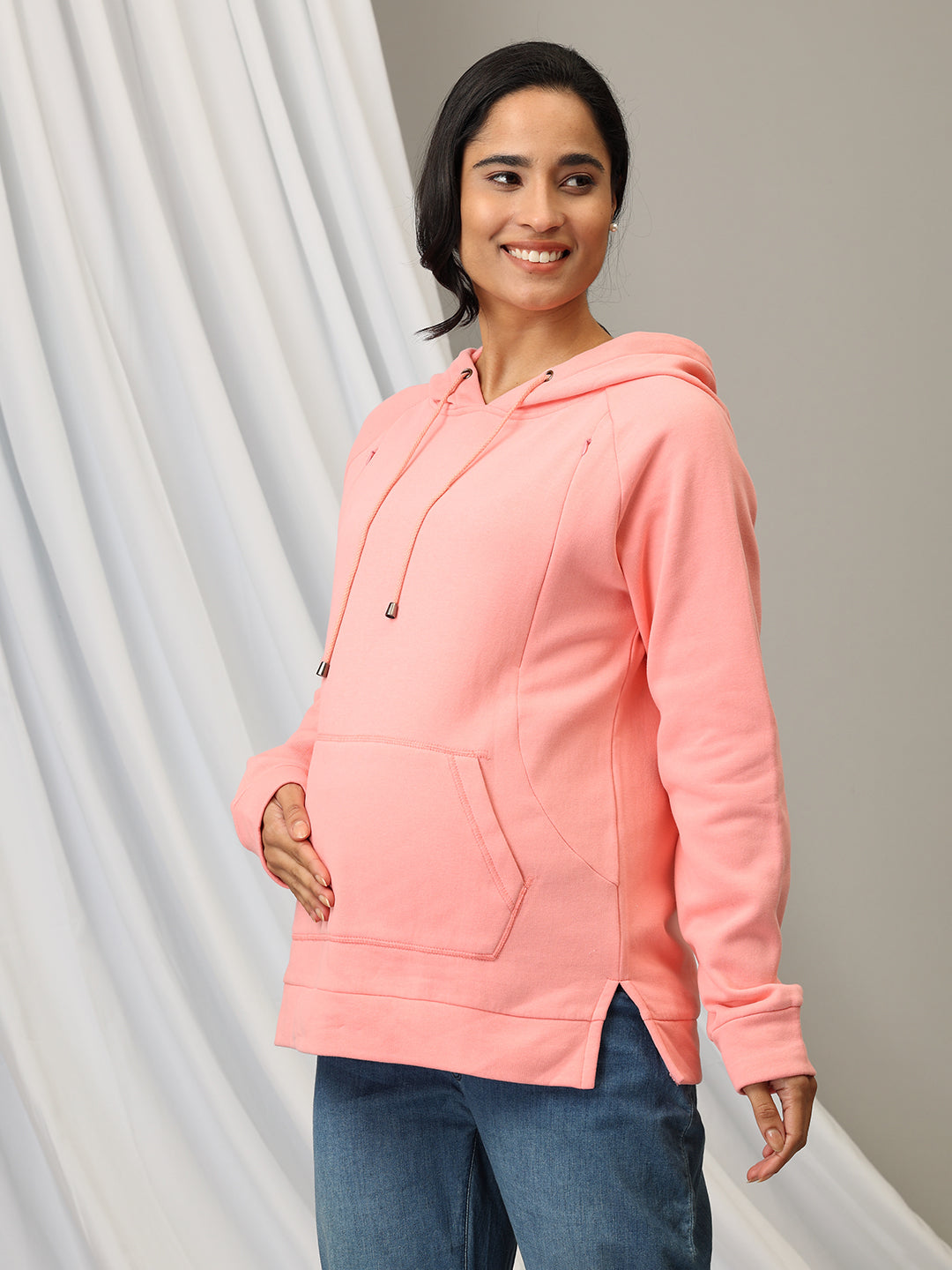 Blush Rush maternity and Nursing Hoodie Sweatshirt