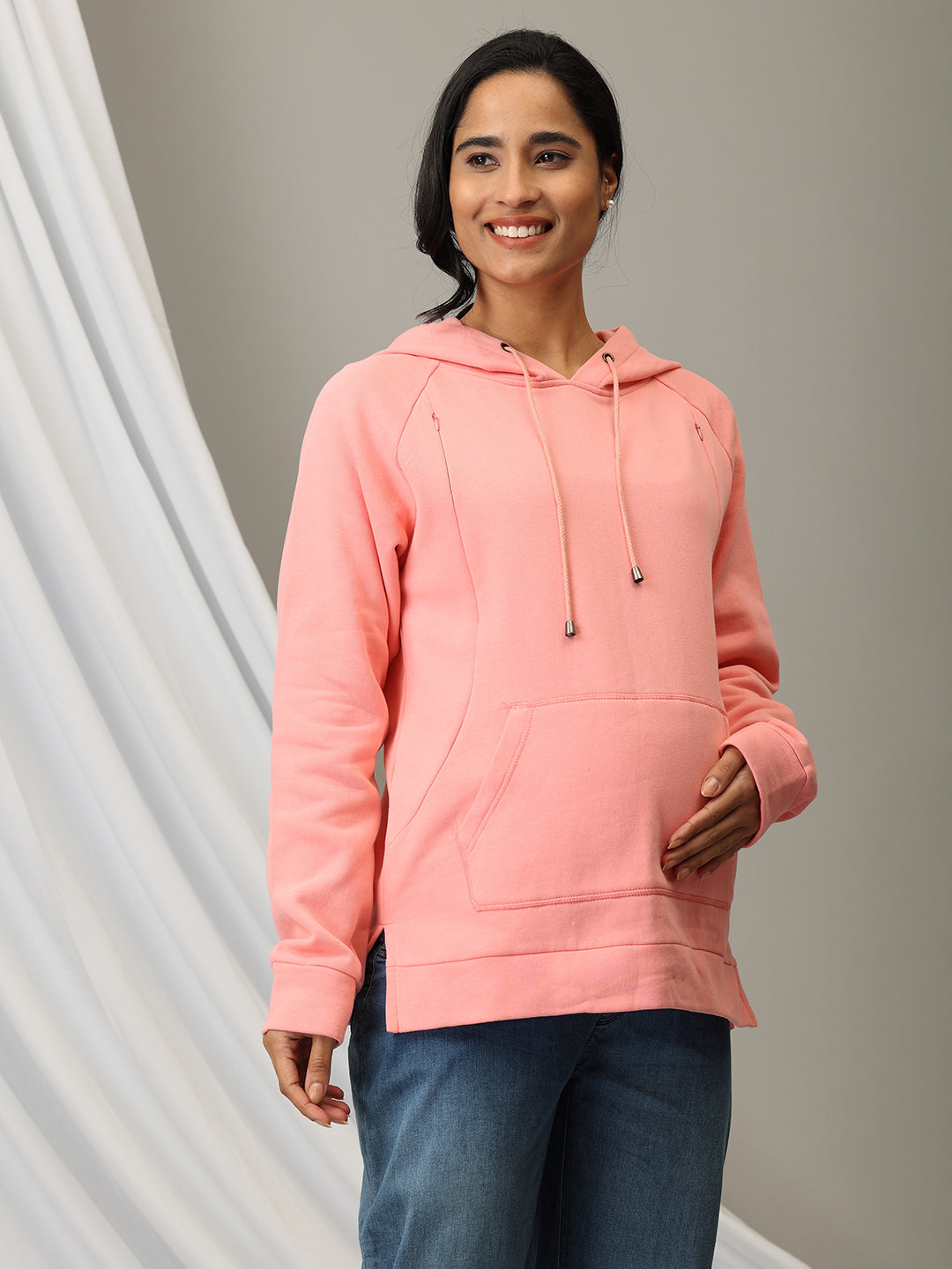 Blush Rush maternity and Nursing Hoodie Sweatshirt