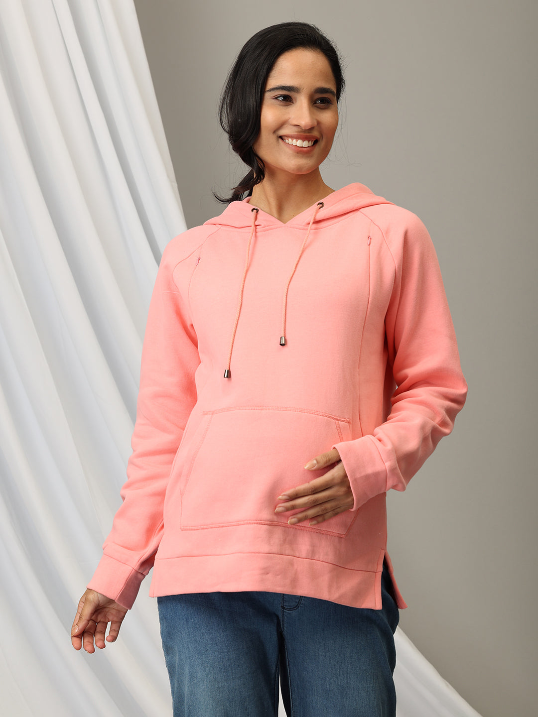 Blush Rush maternity and Nursing Hoodie Sweatshirt