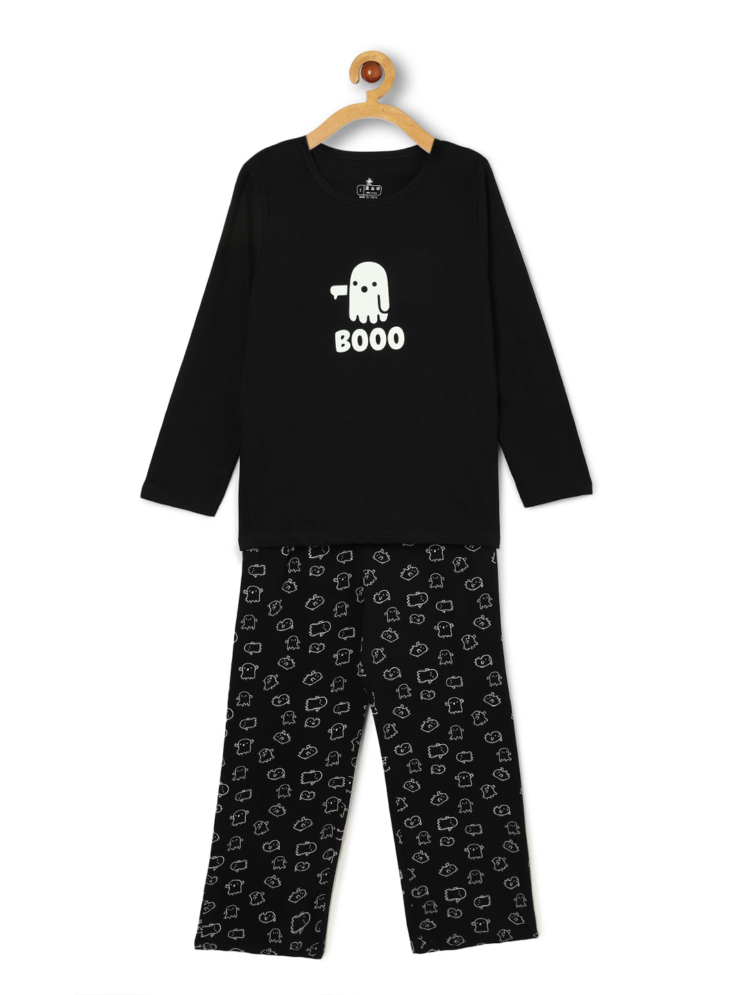 Set Of 3: Boo Matching Pajama Set For Mom And Baby