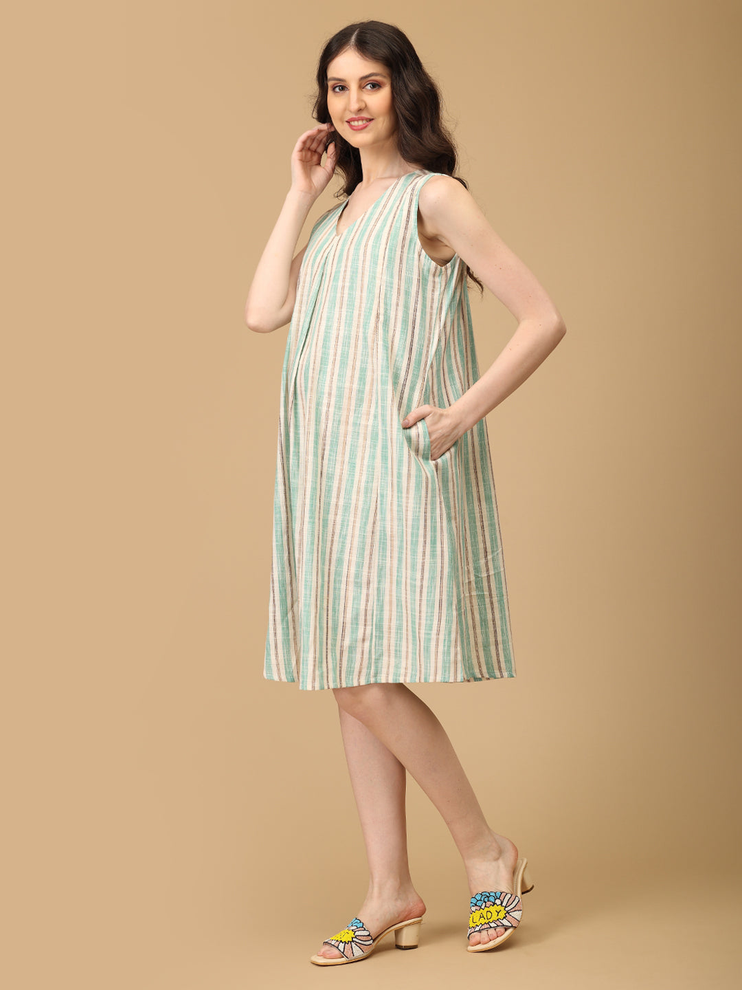 Business Class Maternity and Nursing Shacket Dress