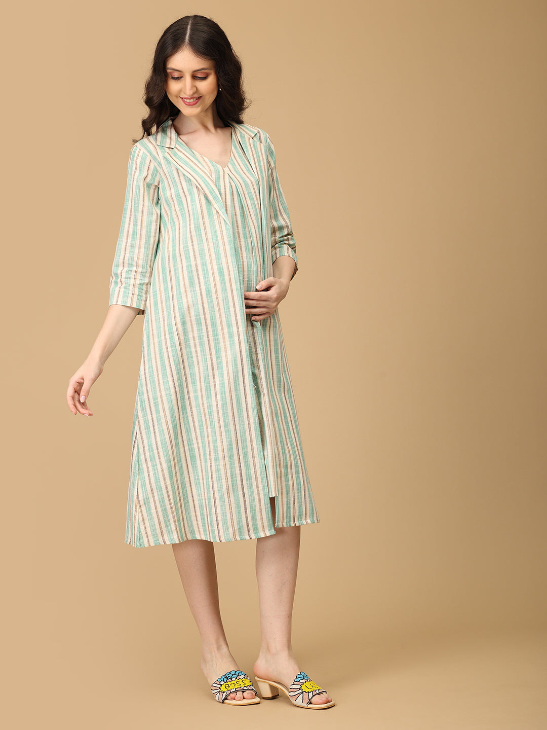 Business Class Maternity and Nursing Shacket Dress