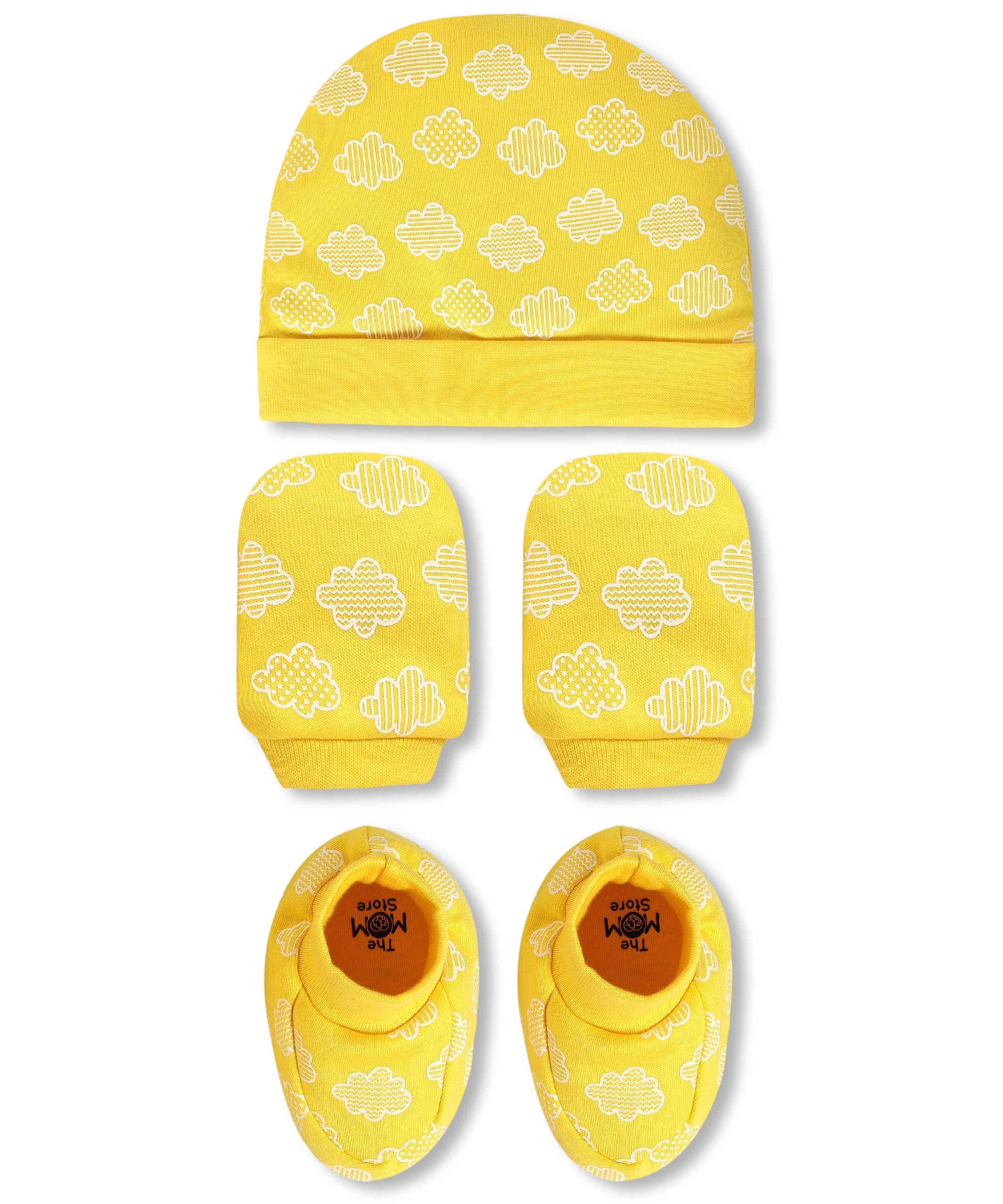 Buttercream Clouds - Mittens, Booties and Cap set