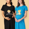 Combo Of Pregasaurus & Bun In The Oven Maternity T-Shirt Dress